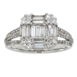 Genuine .95ct Diamond Ring 18KT White Gold