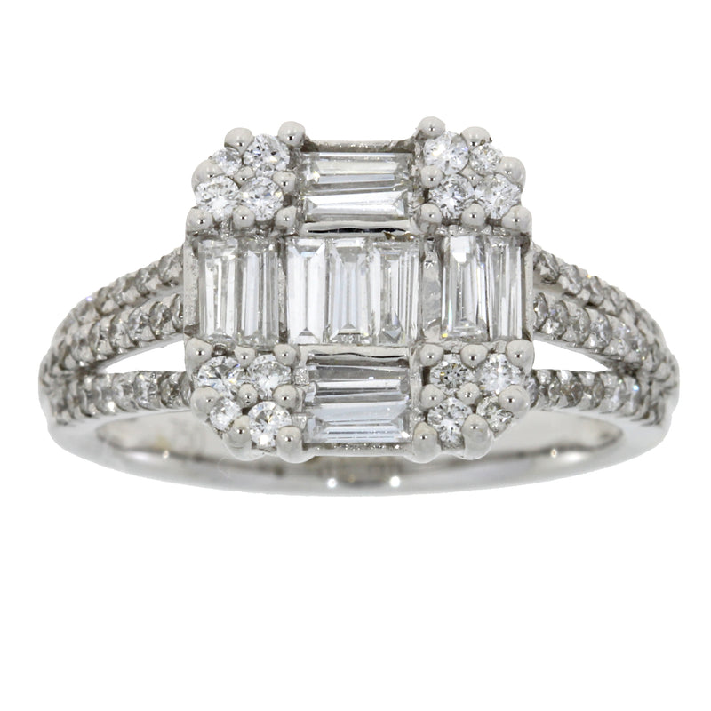 Genuine .95ct Diamond Ring 18KT White Gold