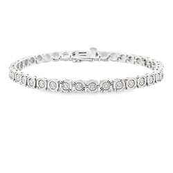 Natural .25ct Diamond Tennis Bracelet Sterling Silver