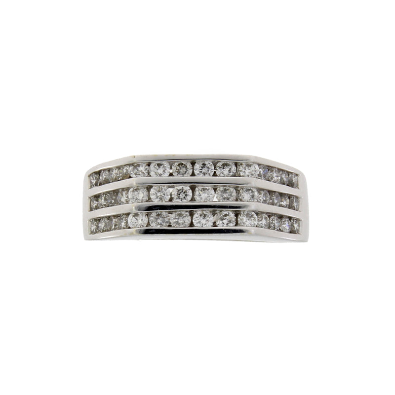 1.44ct Diamond Mens Ring Wedding Band 14KT White Gold