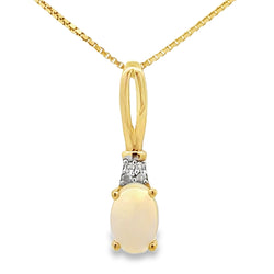 .02ct Opal Diamond Fashion Pendants 10KT Yellow Gold