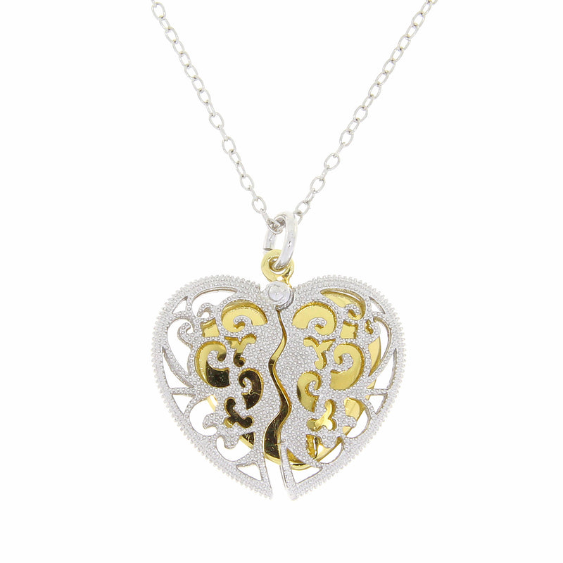 .01ct Diamond Heart Love Pendant Sterling Silver
