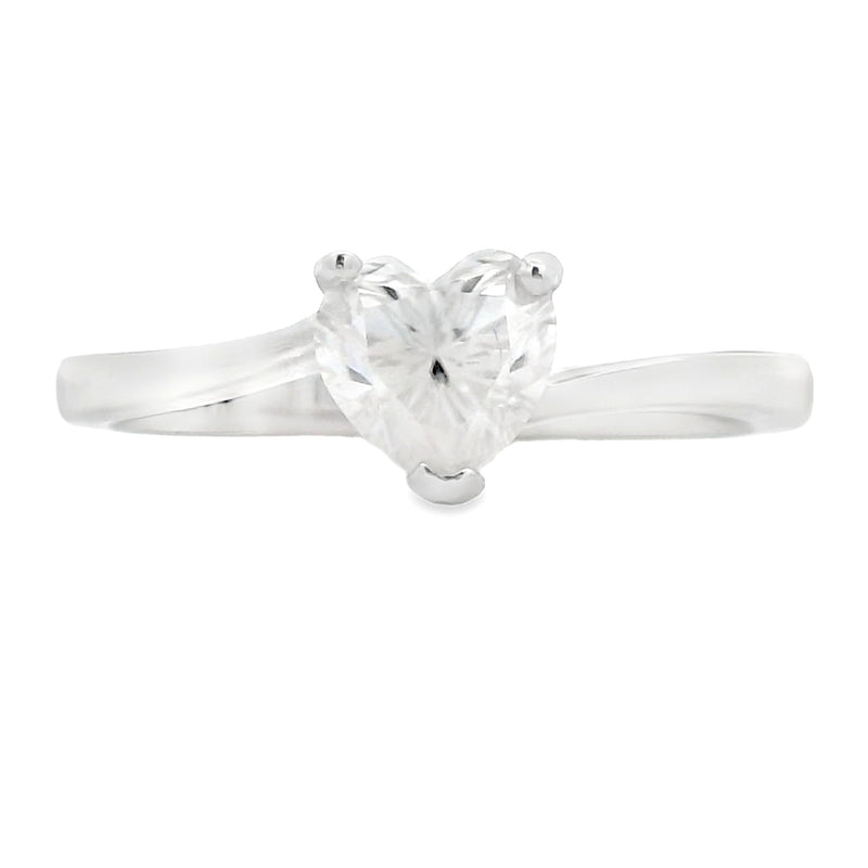 Natural .65ct Moissanite Eng Only Sterling Silver
