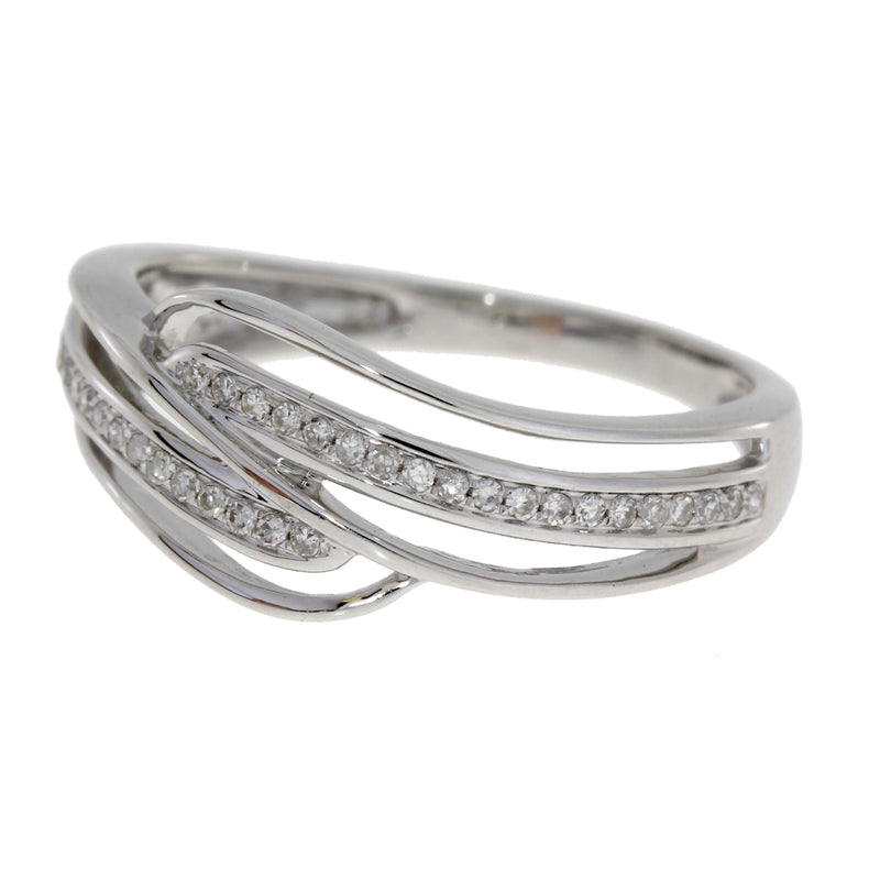 .13ct Diamond Fashion band rings 14KT White Gold