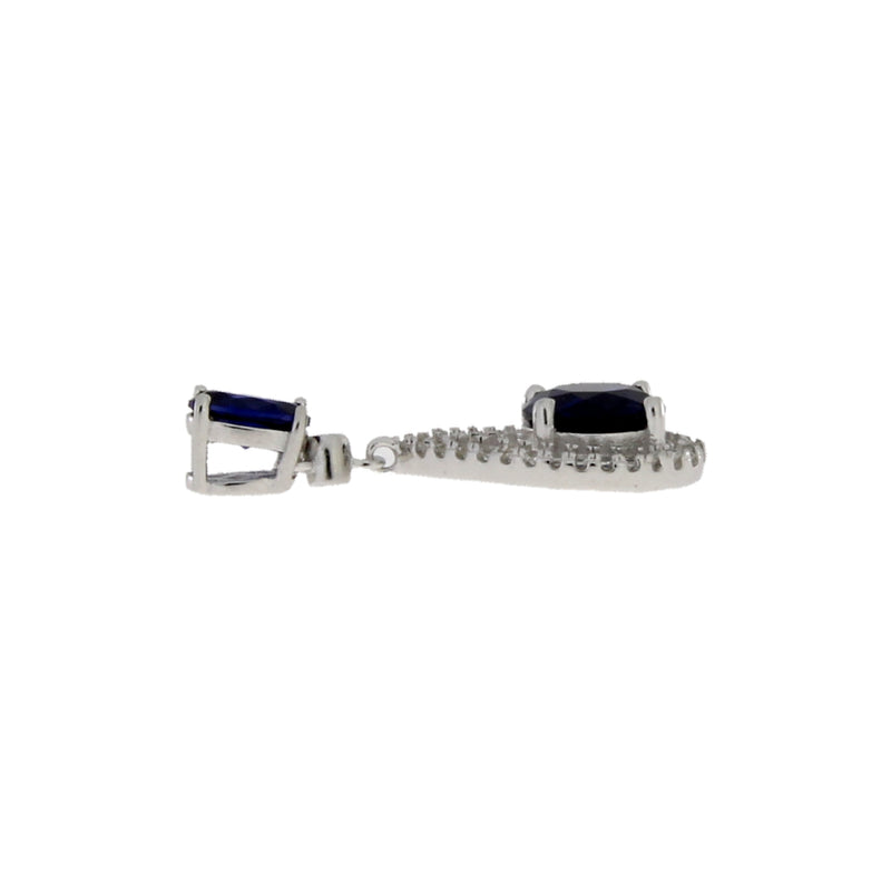 Created Sapphire Fashion Pendants Sterling Silver