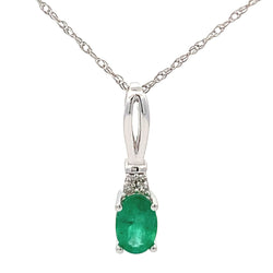 .02ct Emerald Diamond Fashion Pendants 10KT White Gold