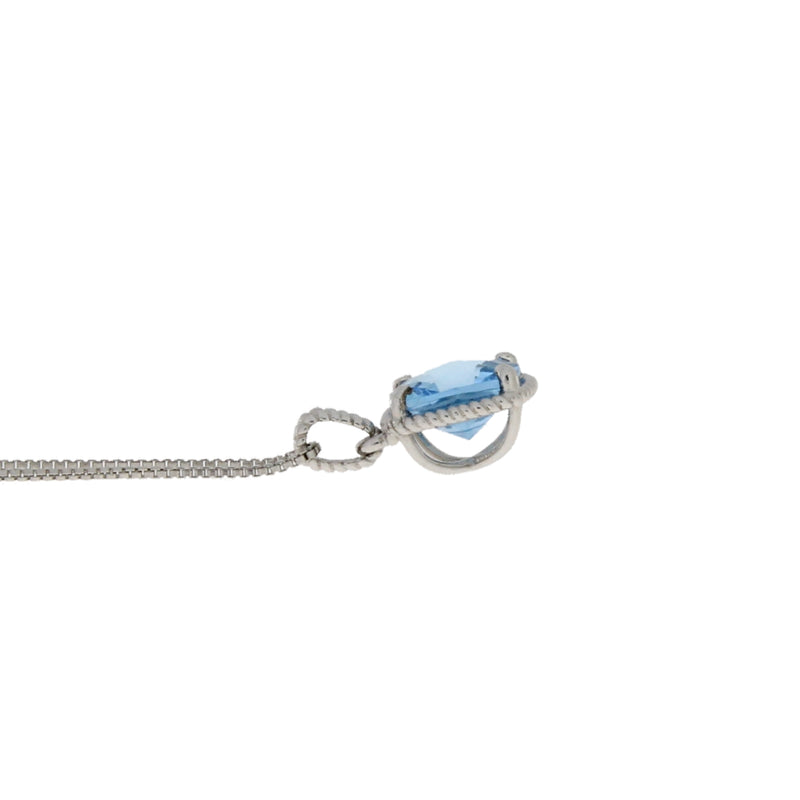 Genuine Blue Topaz Fashion Pendants Sterling Silver