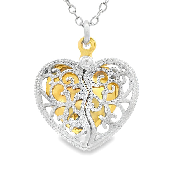 .01ct Diamond Heart Love Pendant Sterling Silver