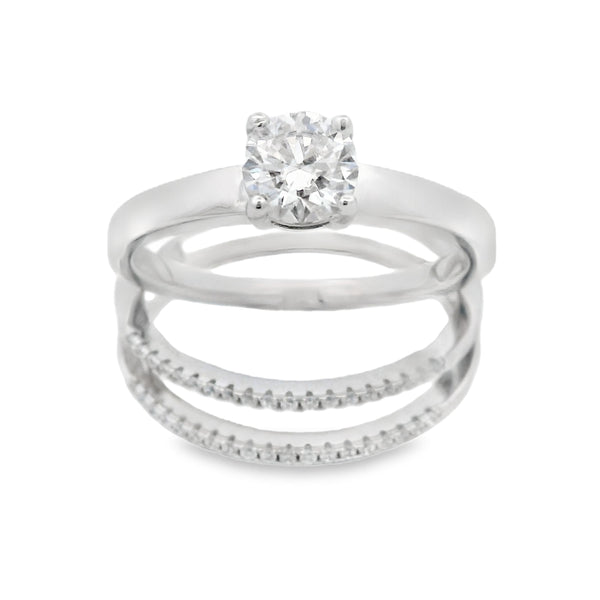 .86ct Moissanite Engagement Ring Set Sterling Silver