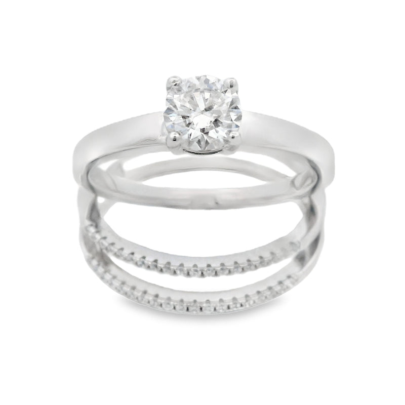 .86ct Moissanite Engagement Ring Set Sterling Silver