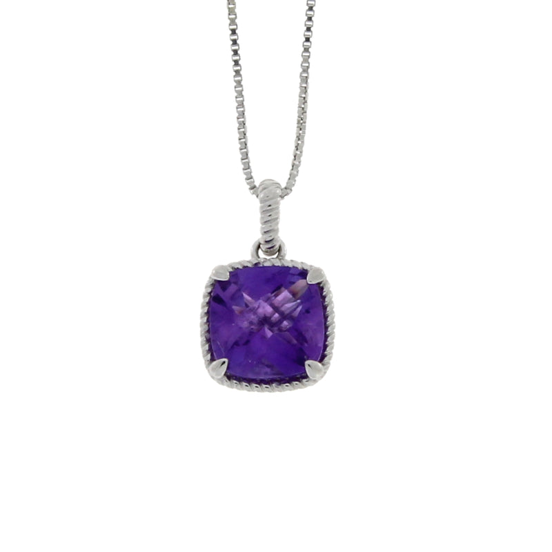 Natural Amethyst Fashion Pendants Sterling Silver