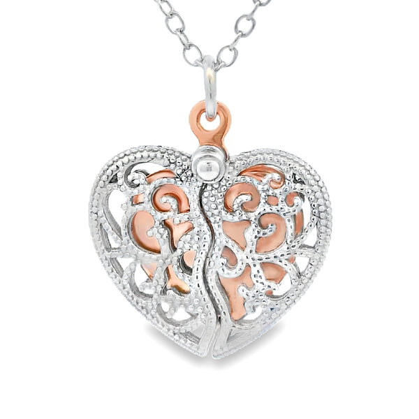 .01ct Diamond Heart Love Pendant Sterling Silver