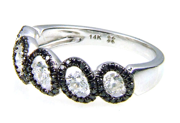 1.00ct Diamond Wedding Band Ring 14KT White Gold