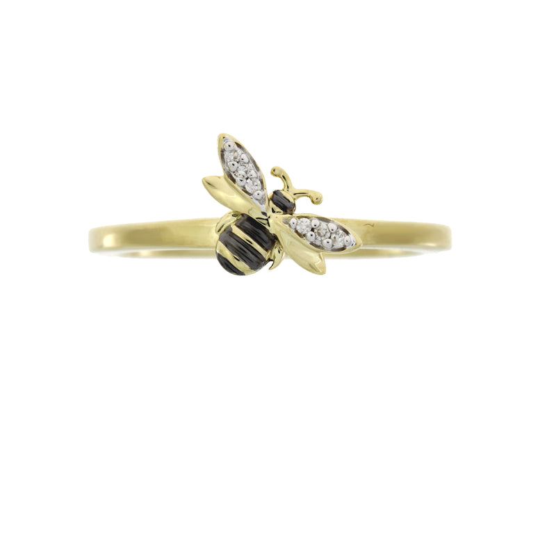 .02ct Black Diamond Animal Ring 10KT Yellow Gold
