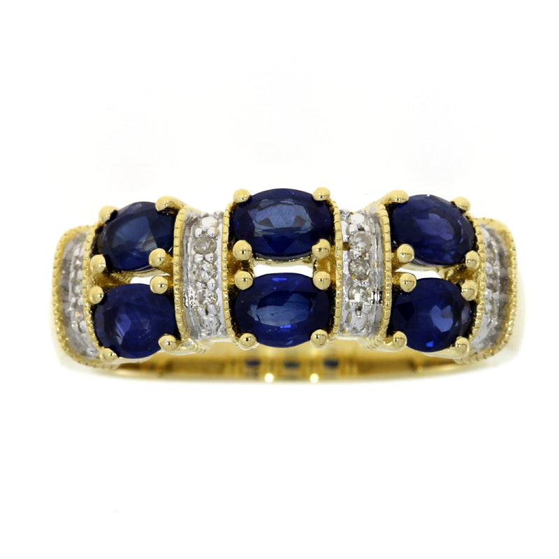 Natural 2.16ct Sapphire Diamond Ring 14KT Yellow Gold