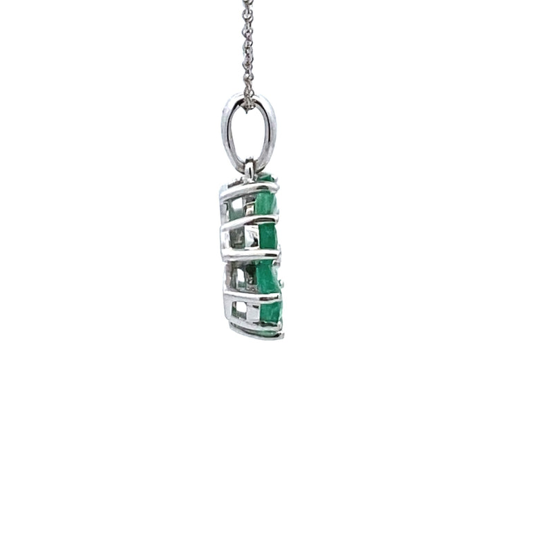 .01ct Emerald Diamond Fashion Pendants 10KT White Gold