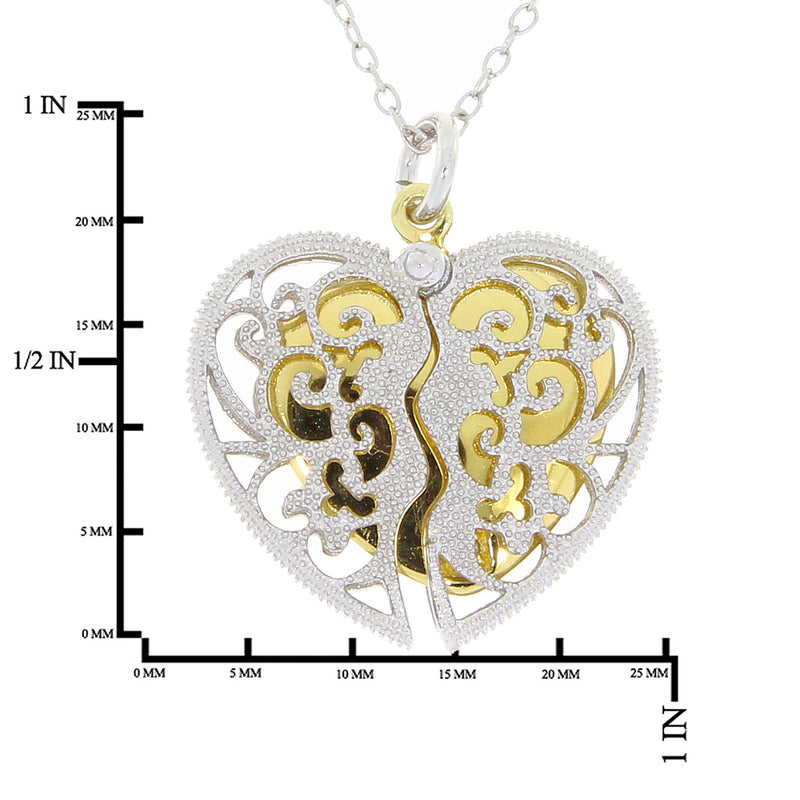 .01ct Diamond Heart Love Pendant Sterling Silver