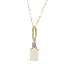 .02ct Opal Diamond Fashion Pendants 14KT Yellow Gold