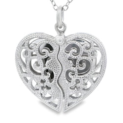 .01ct Diamond Heart Love Pendant Sterling Silver