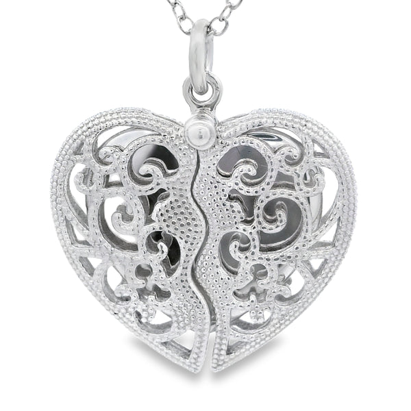 .01ct Diamond Heart Love Pendant Sterling Silver