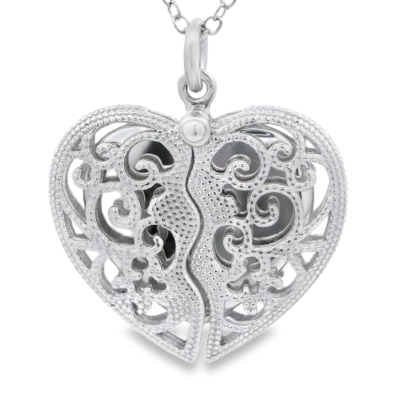 .01ct Diamond Heart Love Pendant Sterling Silver