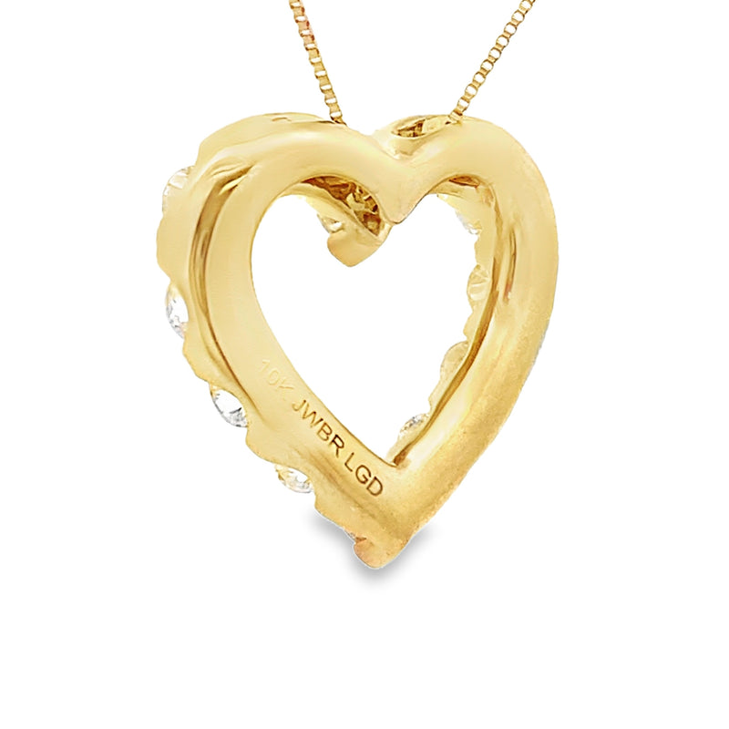 Lab Grown Diamond Heart Love Pendant 10KT Yellow Gold