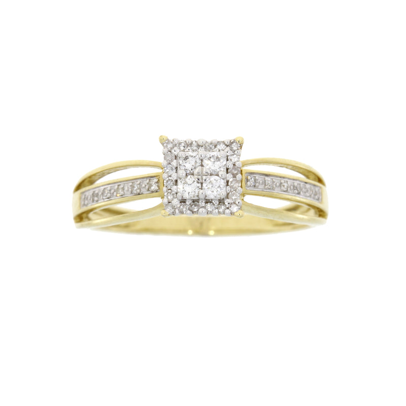Natural .21ct Diamond Eng Only 14KT Yellow Gold