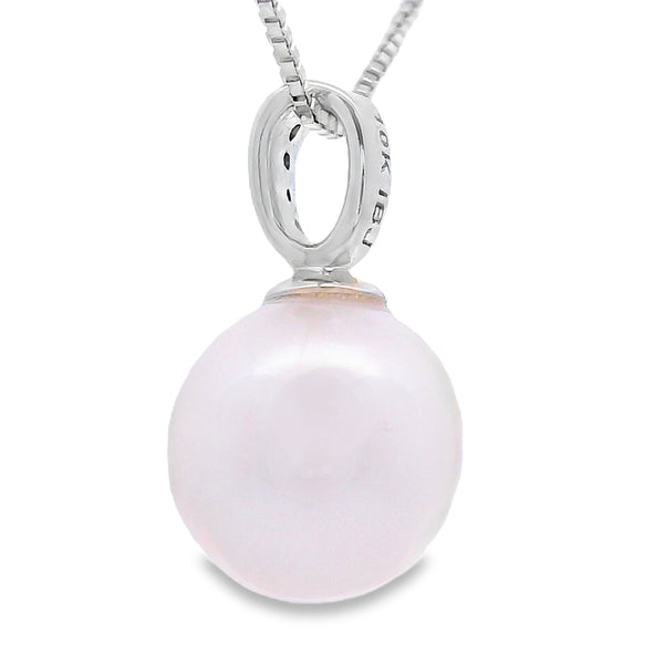 .01ct Pearl Diamond Fashion Pendants 10KT White Gold