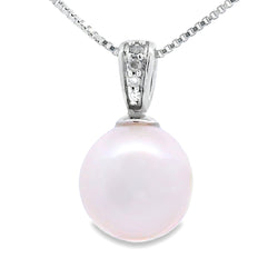.01ct Pearl Diamond Fashion Pendants 10KT White Gold