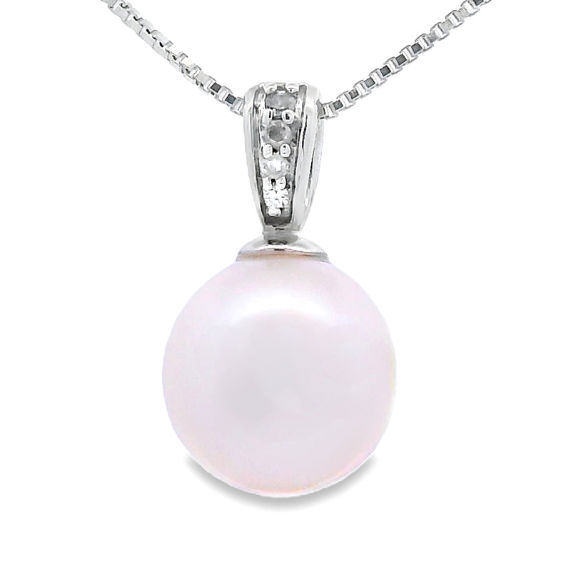 .01ct Pearl Diamond Fashion Pendants 10KT White Gold