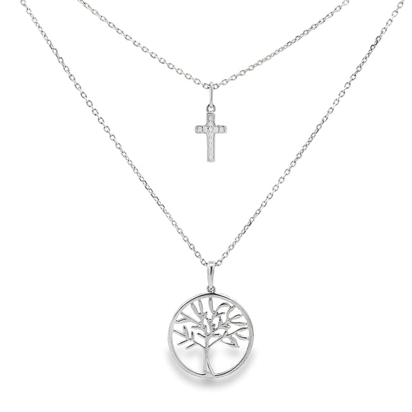 .03ct Diamond Cross Religious Pendant Sterling Silver