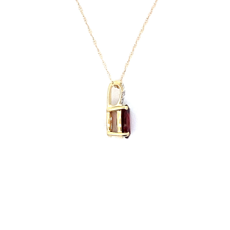 .02ct Garnet Diamond Fashion Pendants 10KT Yellow Gold