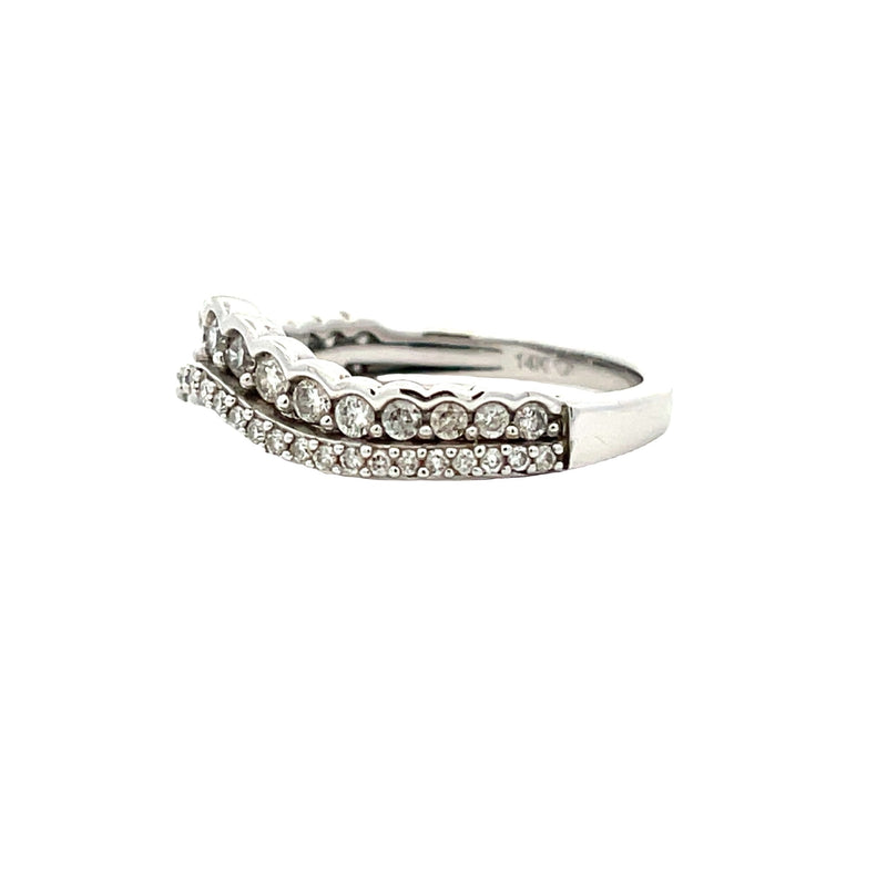 Genuine .50ct Diamond Ring Guard Wrap 14KT White Gold