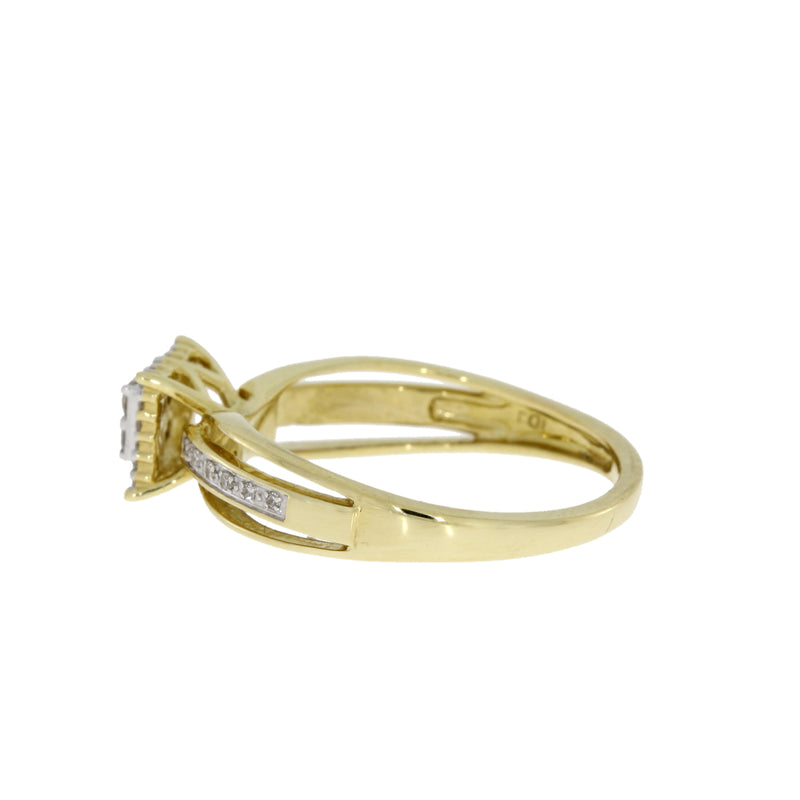 Natural .21ct Diamond Eng Only 14KT Yellow Gold