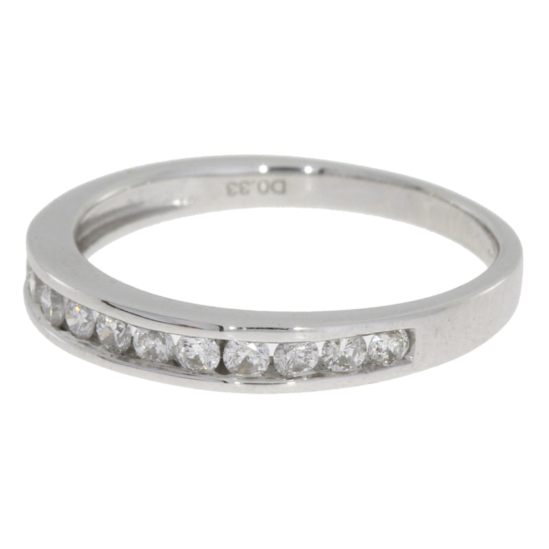 Genuine .33ct Diamond Wedding Band Ring 14KT White Gold