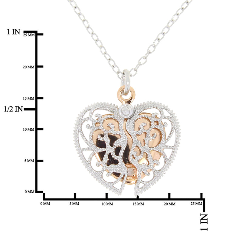 .01ct Diamond Heart Love Pendant Sterling Silver