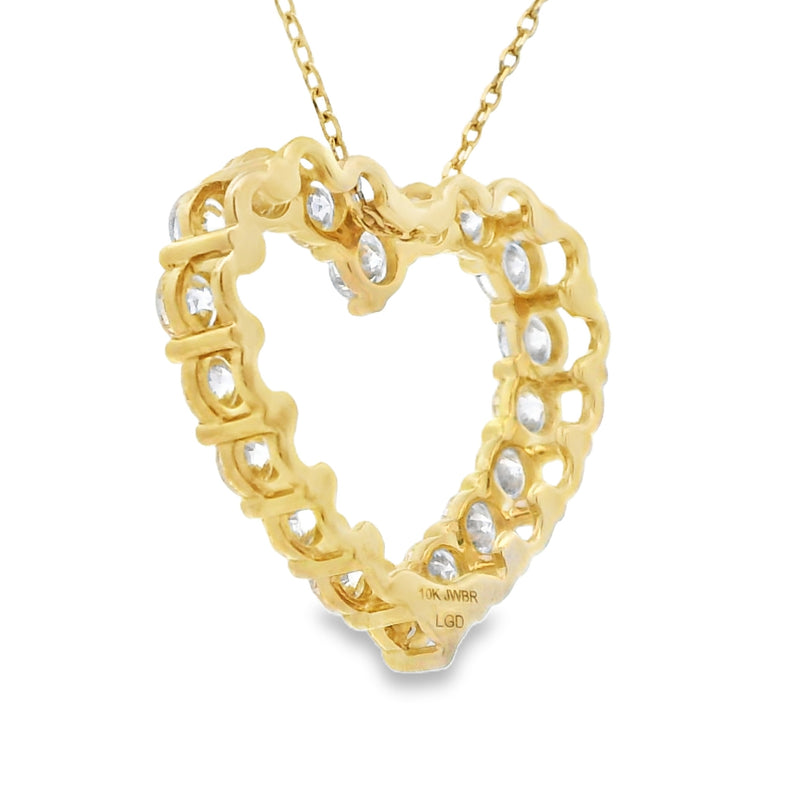 Lab Grown Diamond Heart Love Pendant 10KT Yellow Gold