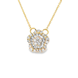 Natural .22ct Diamond Fashion Pendants 14KT Yellow Gold