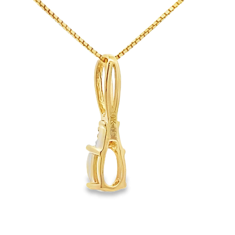 .02ct Opal Diamond Fashion Pendants 10KT Yellow Gold