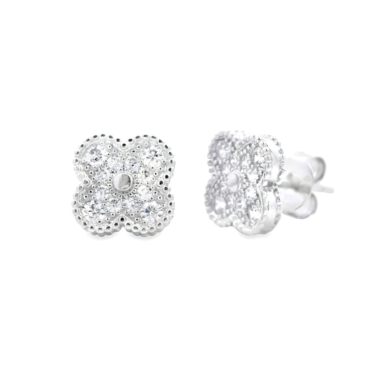 Genuine Cubic Zirconia Earrings Sterling Silver