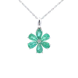 .01ct Emerald Diamond Fashion Pendants 10KT White Gold