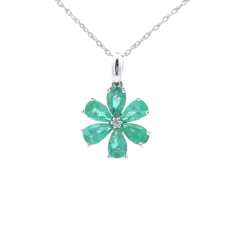 .01ct Emerald Diamond Fashion Pendants 10KT White Gold