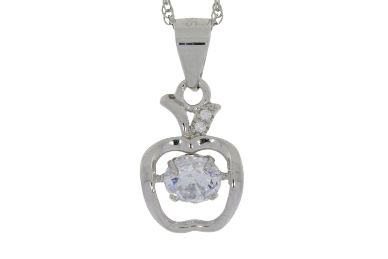 Natural Silver and CZ Dancing Pendants Sterling Silver