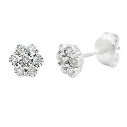 .10ct Lab Grown Diamond Stud Earrings Sterling Silver