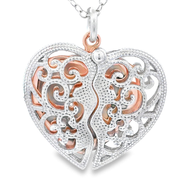 .01ct Diamond Heart Love Pendant Sterling Silver