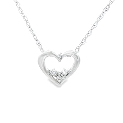 .02ct Diamond Heart Love Pendant 10KT White Gold