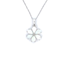 .01ct Opal Diamond Fashion Pendants 10KT White Gold