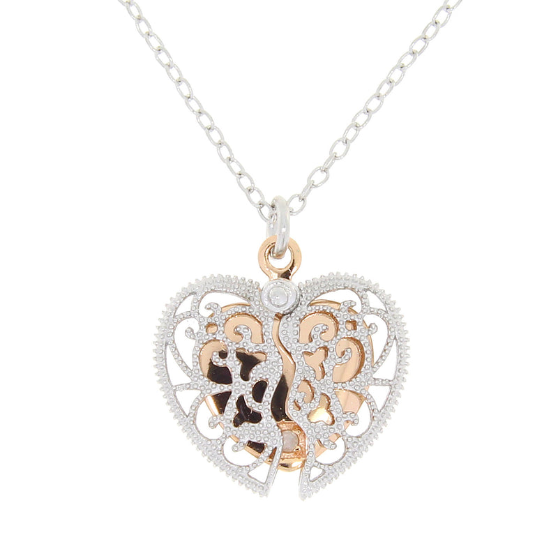 .01ct Diamond Heart Love Pendant Sterling Silver