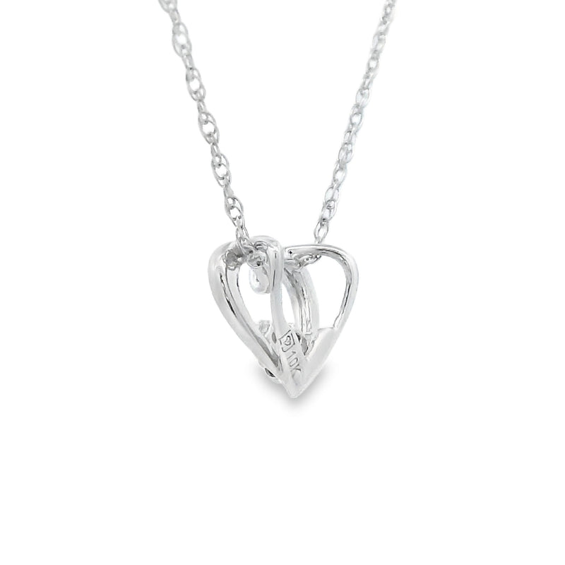 .02ct Diamond Heart Love Pendant 10KT White Gold