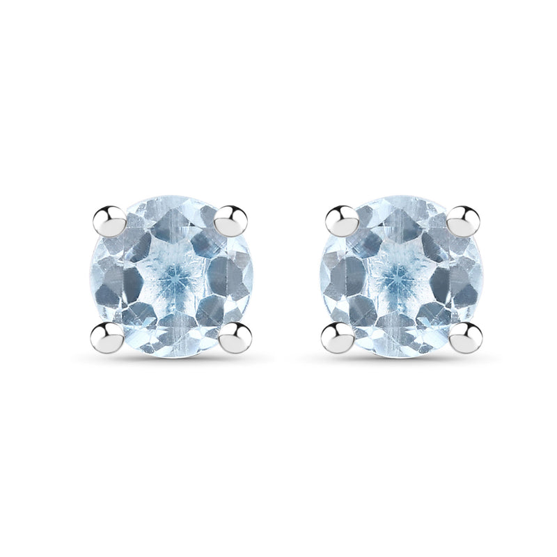 2.07 Carat Genuine Blue Topaz .925 Sterling Silver Earrings